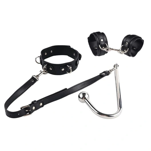 and with Elegant Collar Beaded Anal Cuffs Hook 5334 0910